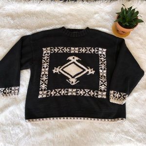 Vintage SK Wear Women Sweater, Boxy, Aztec Design